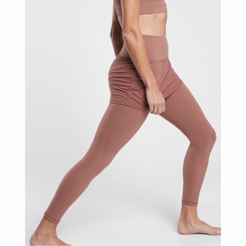 Athleta (Hearth Rose) Brown Skirted Leggings NWT SZ XL - Picture 3 of 16